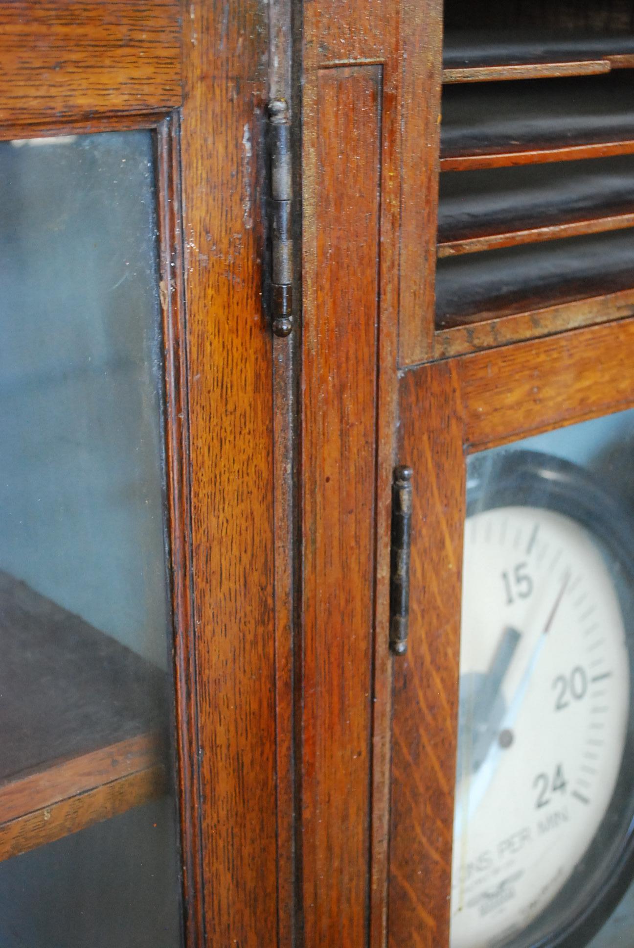 American 1900 Oak Glass Front Bookcase / Backbar