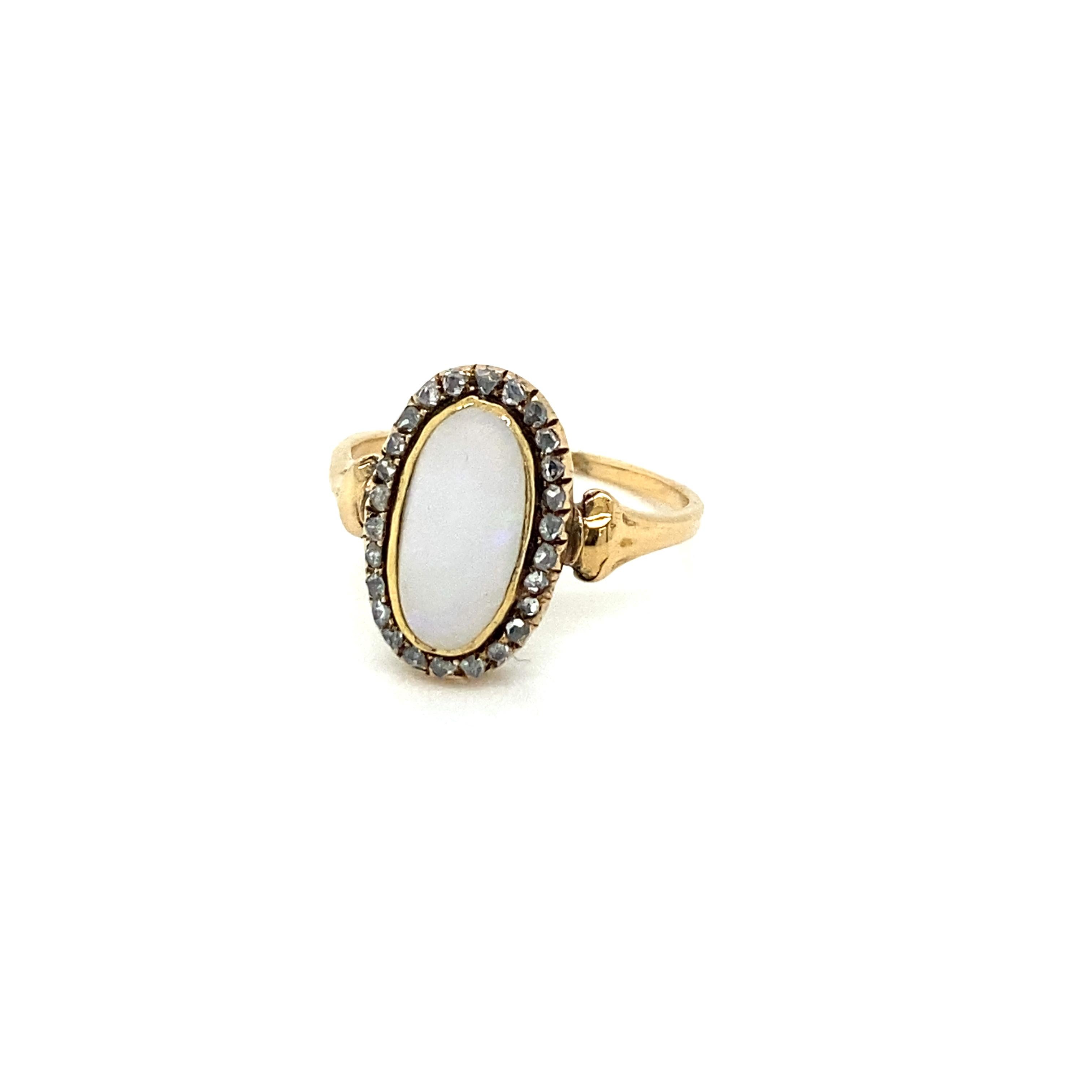 antique opal cluster ring