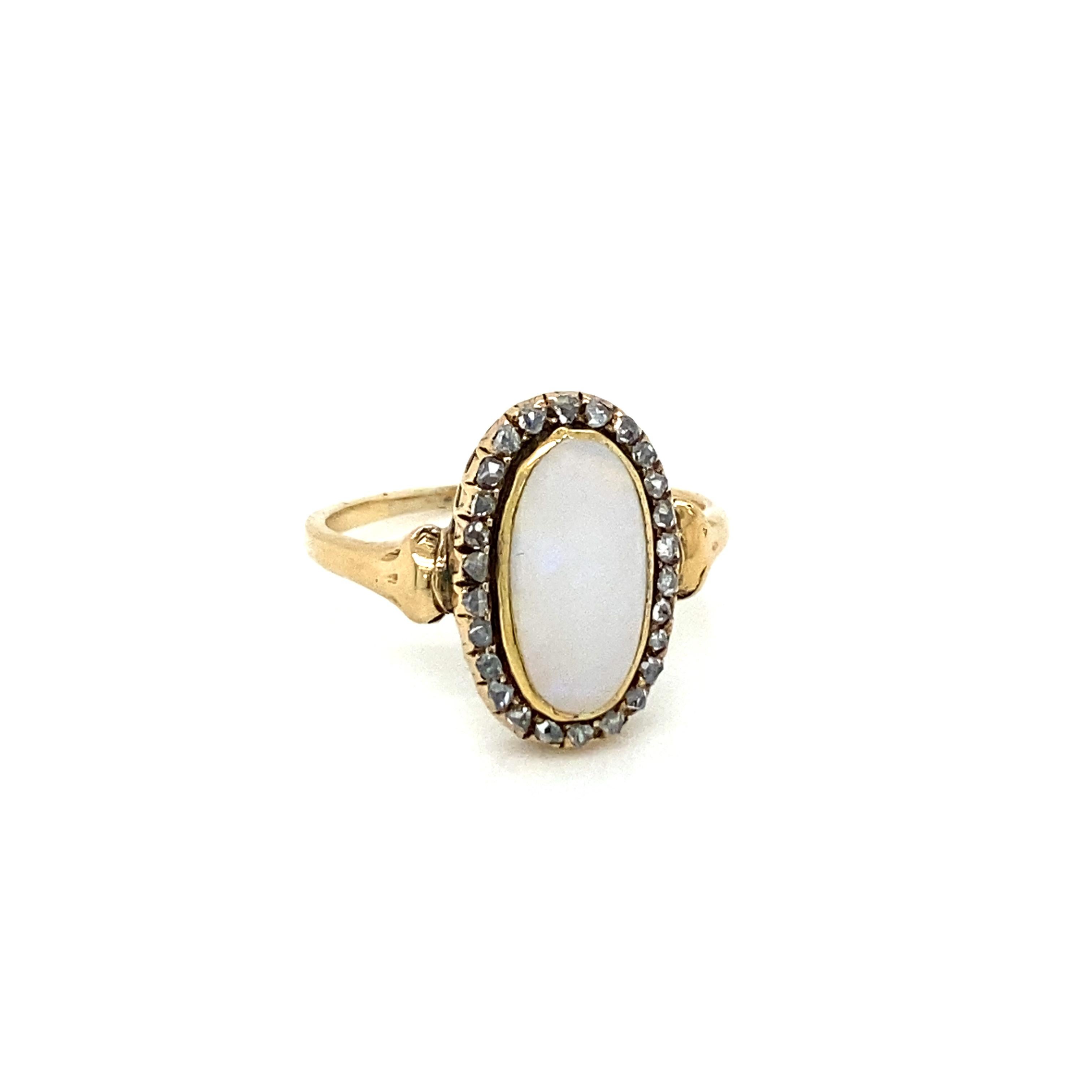 1900s Opal Diamond Cluster Ring 2