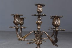 1900 Pair of Candlestick Louis XV Style Silver Plated 6 Lights