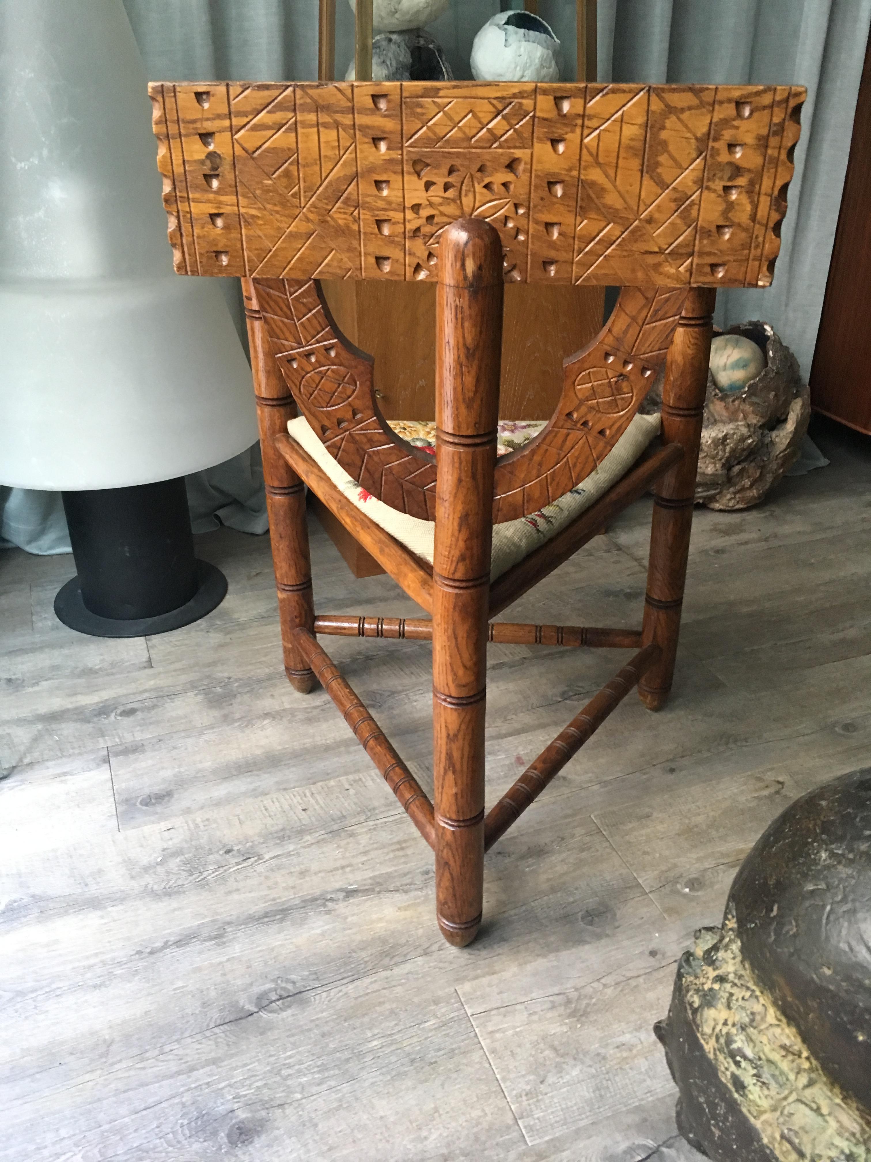 1900 Pair of Swedish Carved Ornament Wooden Armchairs 1