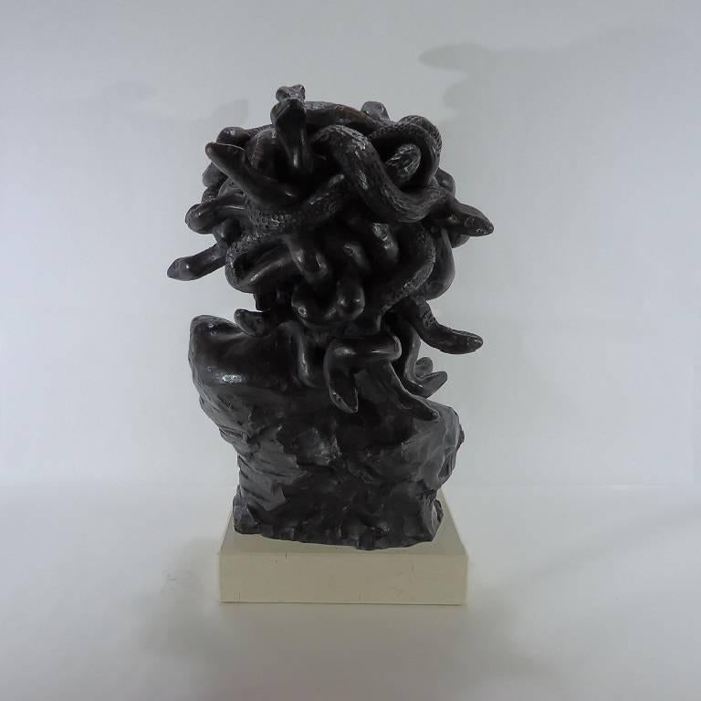 1900 Paul Debois Liberty Decò Bronze Sculpture Gorgon Medusa For Sale 5
