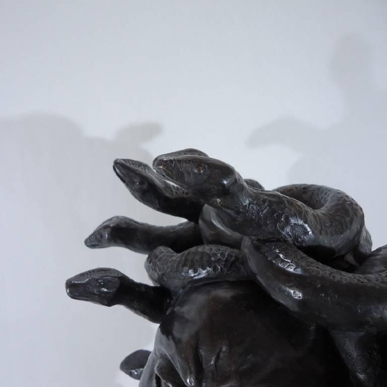 20th Century 1900 Paul Debois Liberty Decò Bronze Sculpture Gorgon Medusa For Sale