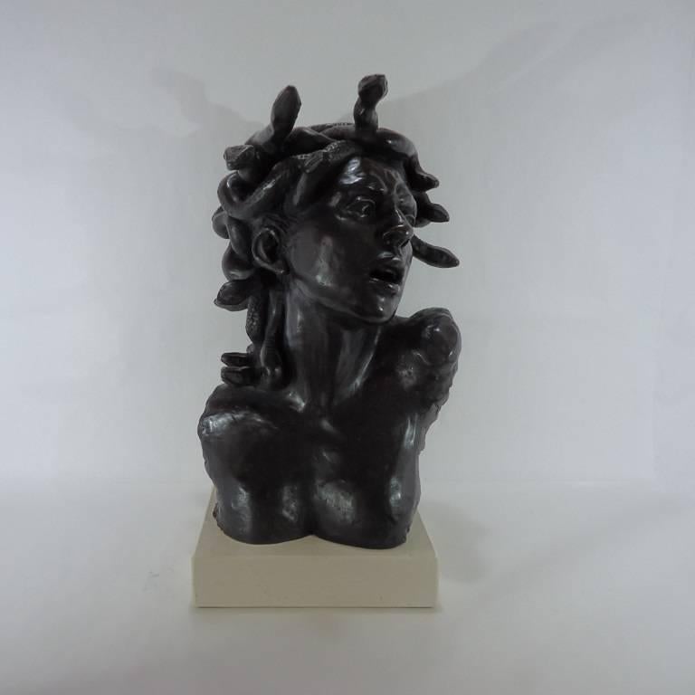 1900 Paul Debois Liberty Decò Bronze Sculpture Gorgon Medusa For Sale 2