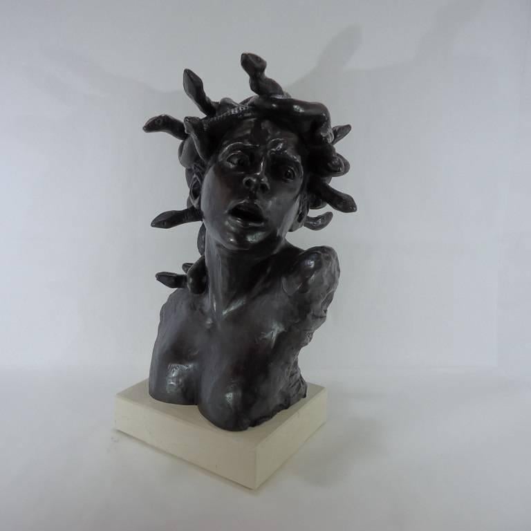 1900 Paul Debois Liberty Decò Bronze Sculpture Gorgon Medusa For Sale 3