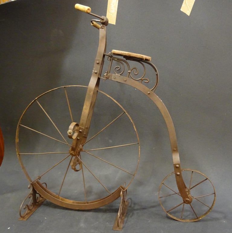1900 Penny Farthing English Bycicle Wrought Iron Wood Leather for Children at 1stDibs kids penny farthing child s penny farthing