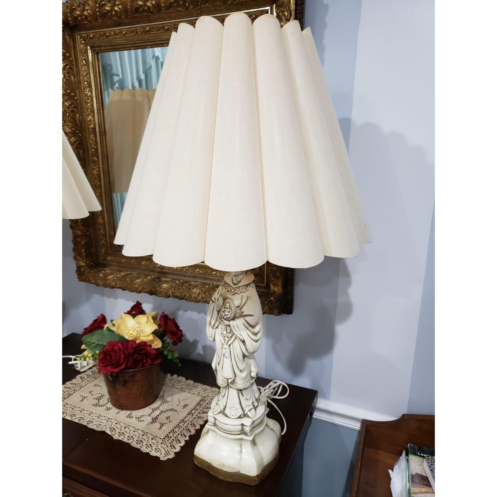 1900 Porcelain Statue Lamps, a Pair For Sale 2