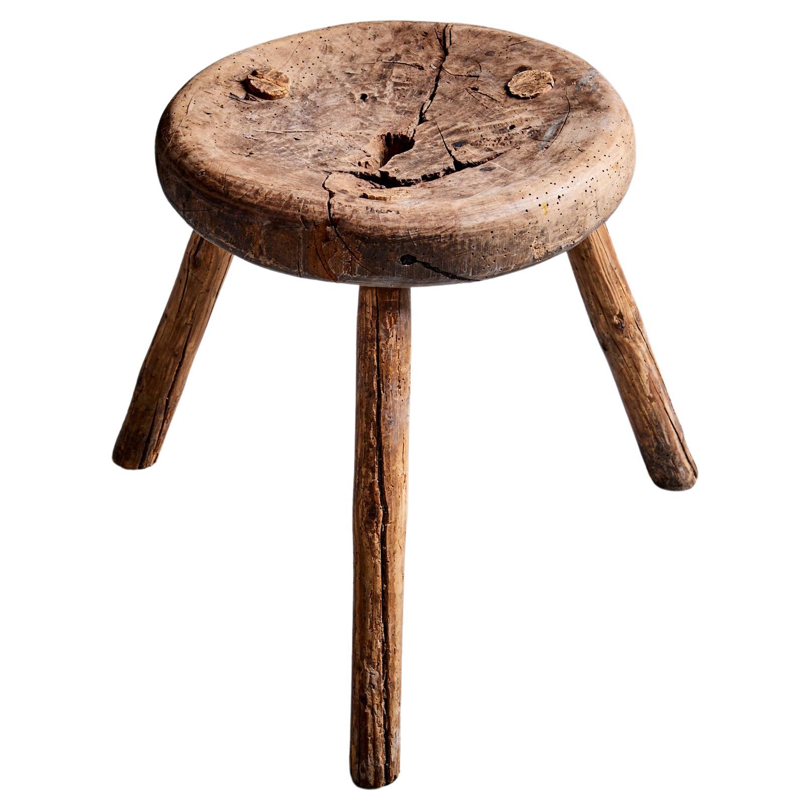1900 Rough Farmers Stool Germany For Sale