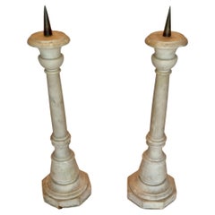 1900´s Marble Chandeliers in White Clear Tone and Bronze Candle Holders