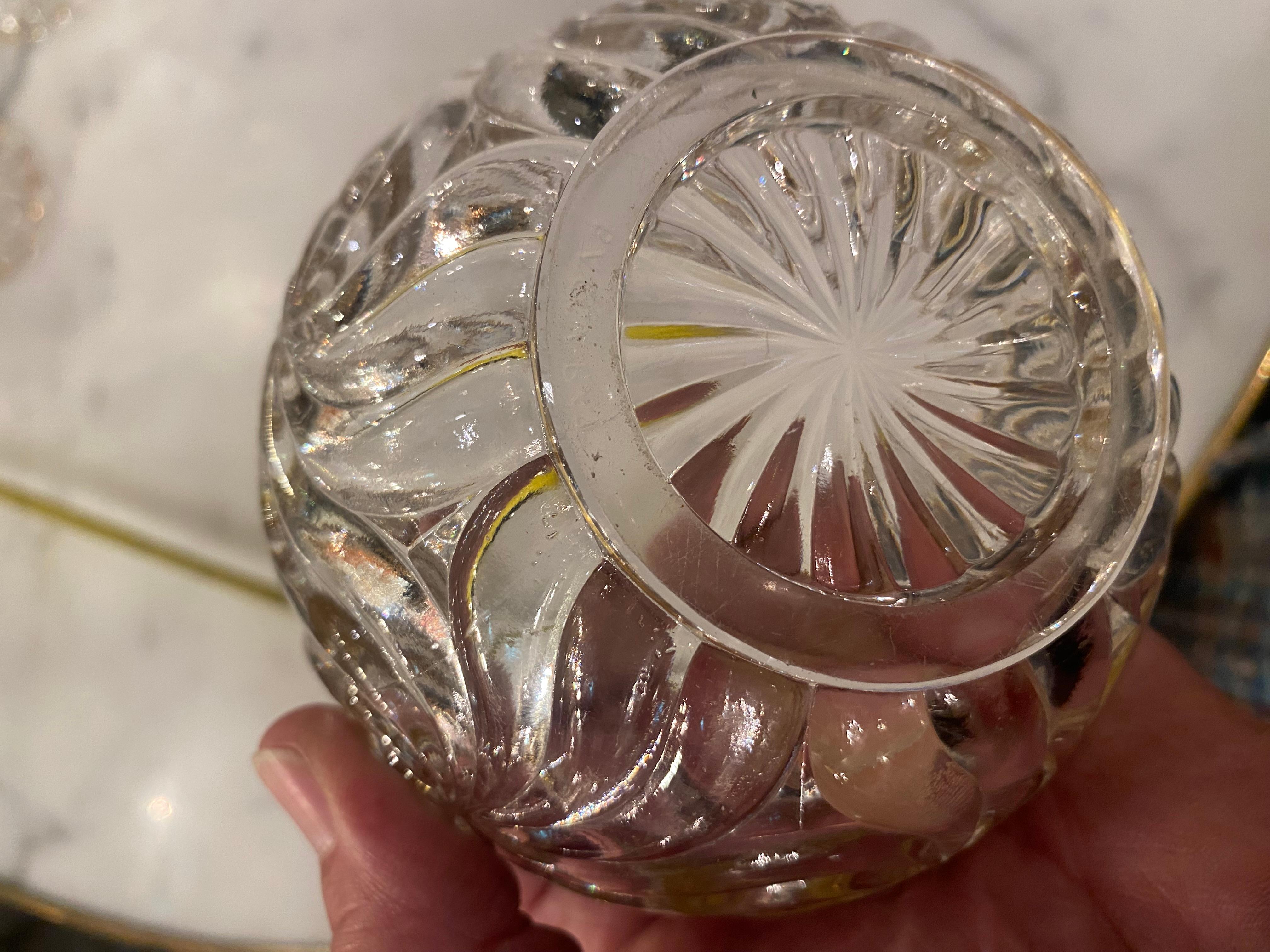 1900′ Servizio da notte firmato Baccarat 6 pezzi con doratura Deco Starfish in vendita 3