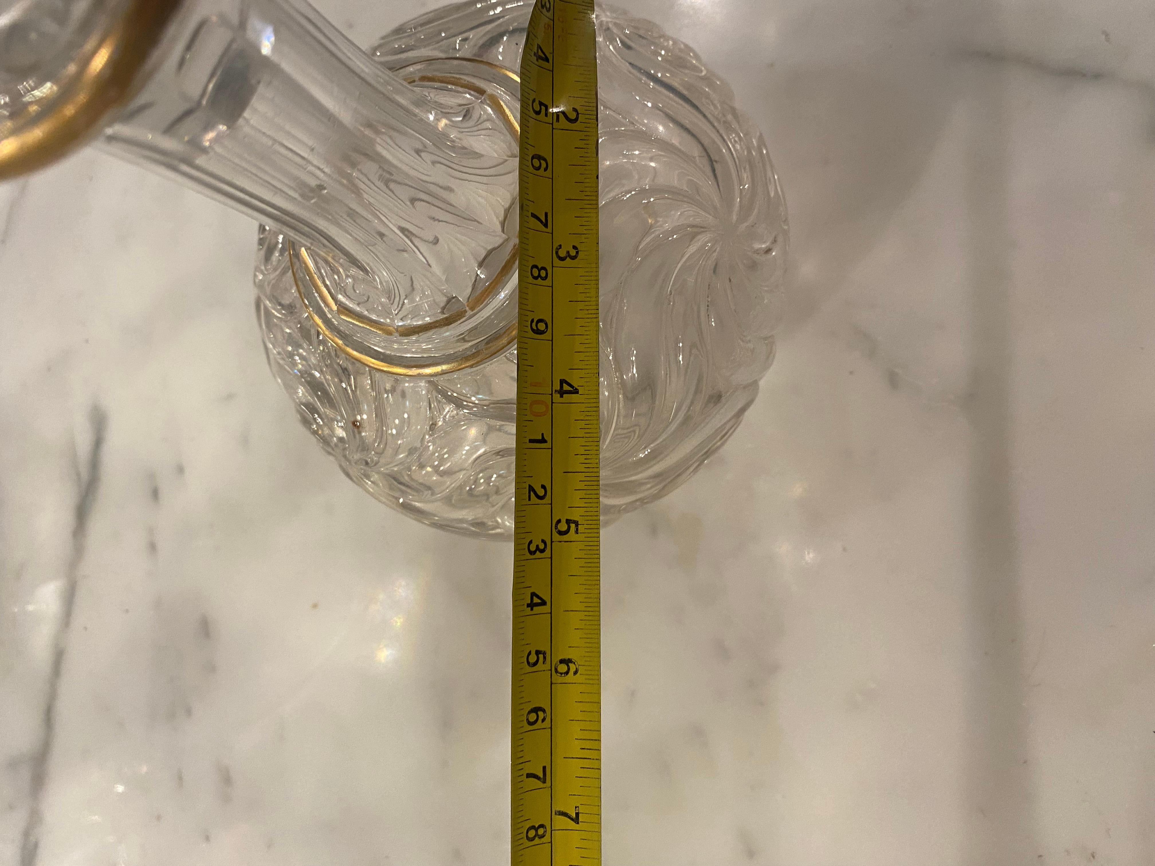 Francese 1900′ Servizio da notte firmato Baccarat 6 pezzi con doratura Deco Starfish in vendita