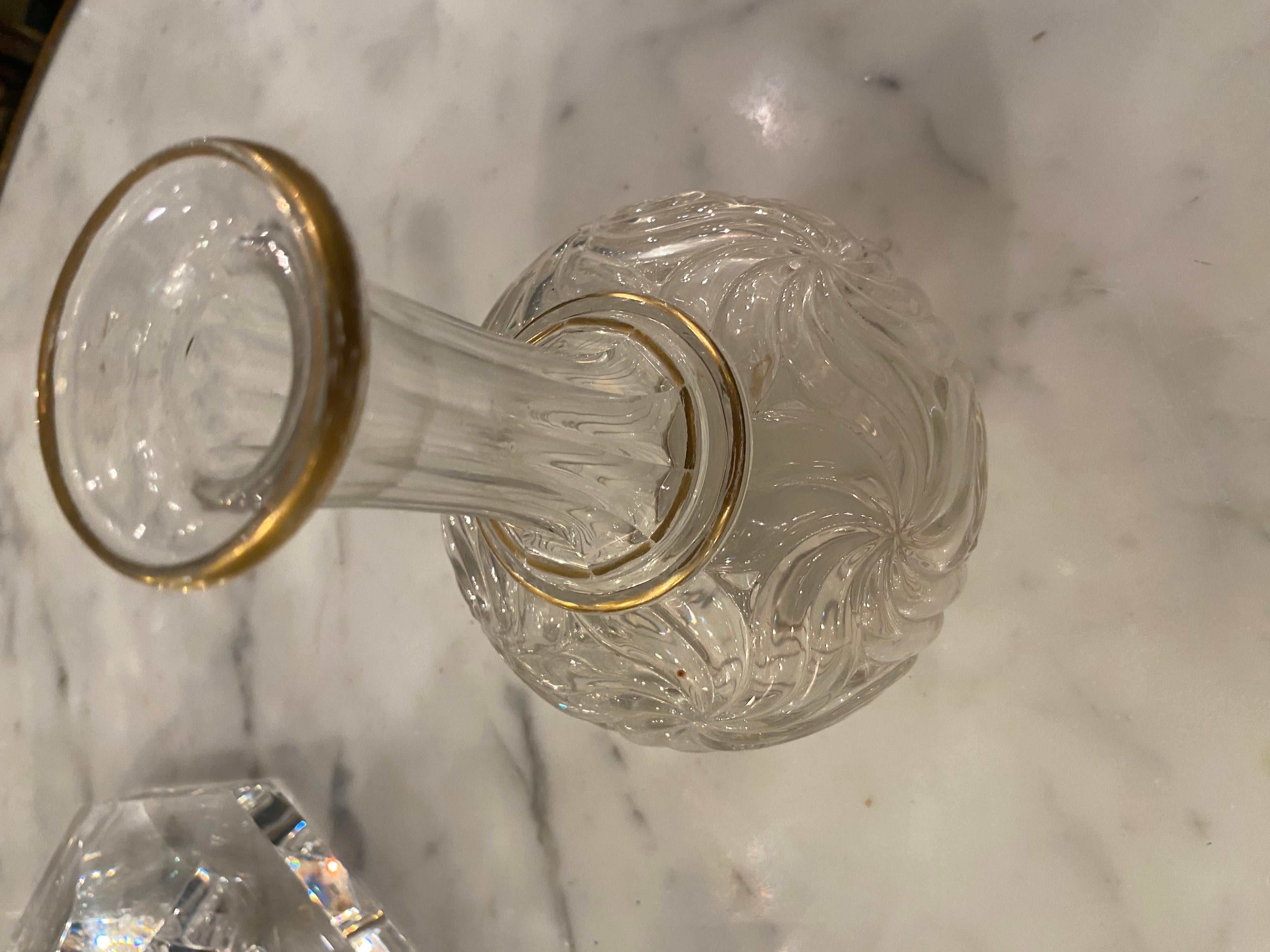 1900′ Servizio da notte firmato Baccarat 6 pezzi con doratura Deco Starfish In condizioni buone in vendita a Paris, FR