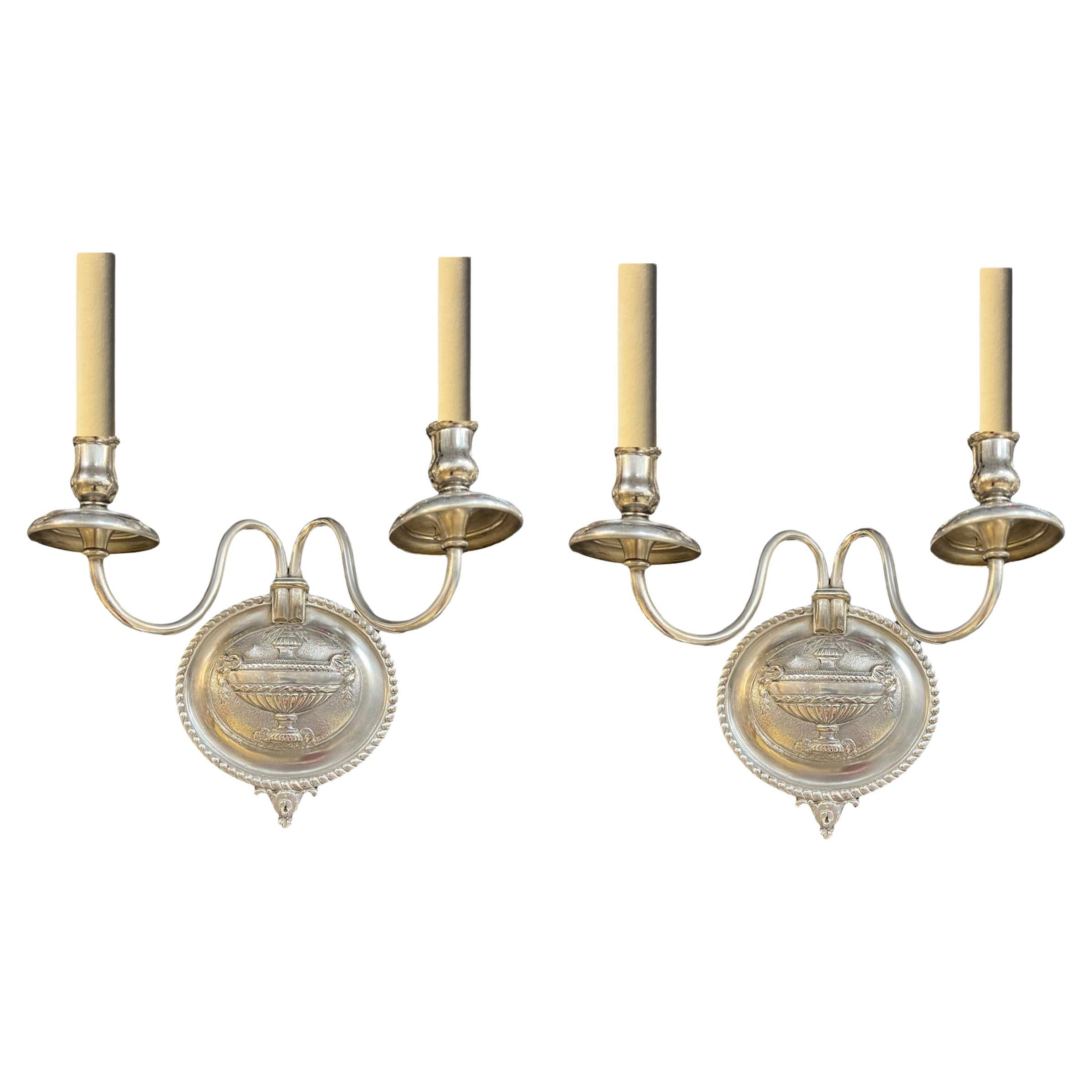 Appliques Caldwell plaquées argent 1900