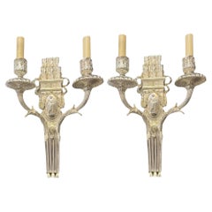 1900 Silver Plated Neoclassic Caldwell Sconces