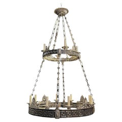 A Circa 1900 Silver Plated Neoclassic Chandelier
