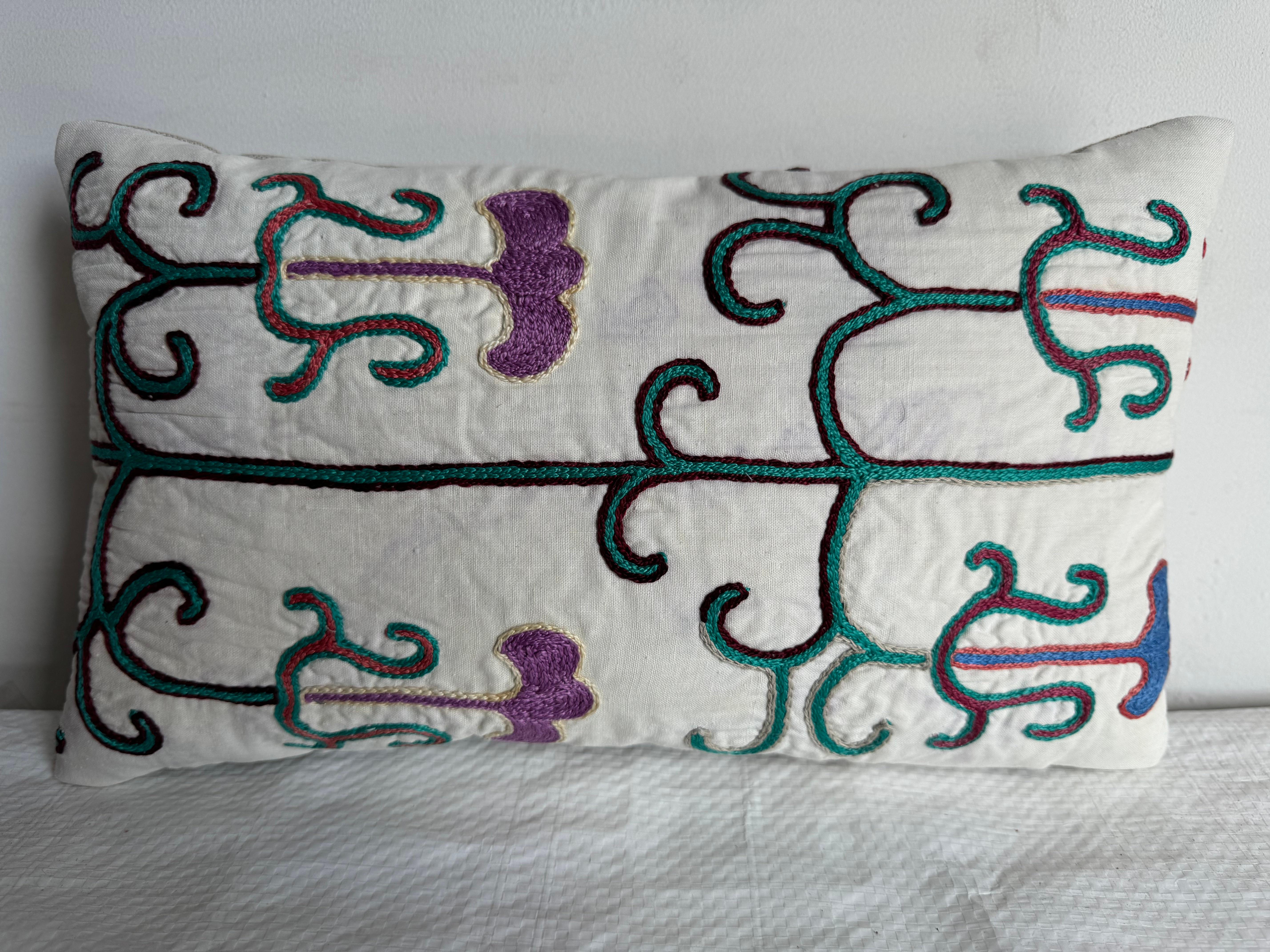 Cuscino Suzani vintage del 1900, 14 