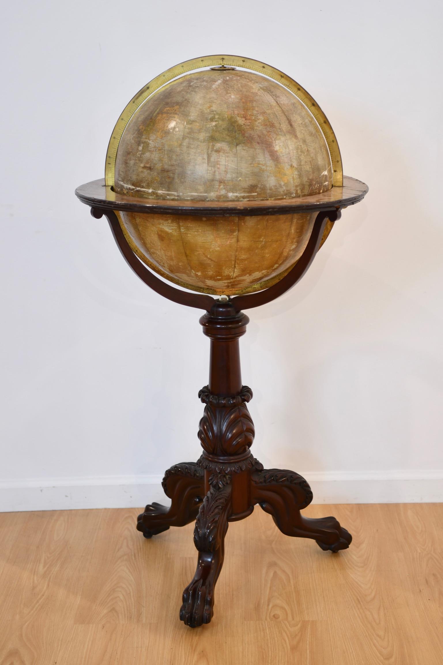 Early 20th Century 1900 Terrestrial Floor Globe For Sale