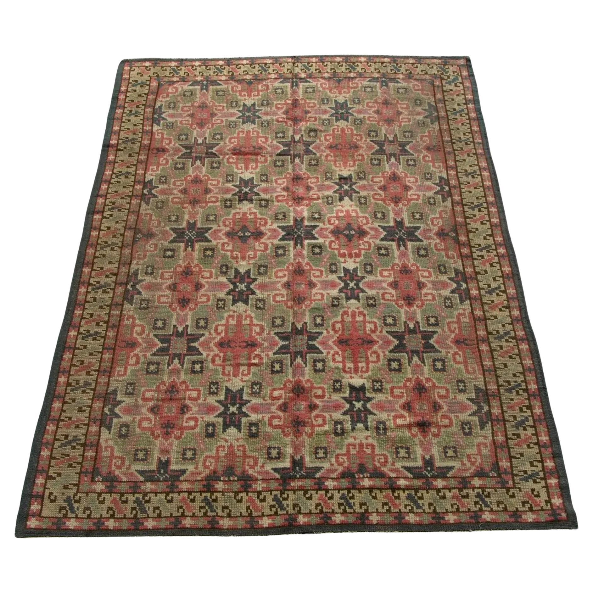 Türkischer Teppich im geometrischen Design von 1900, 6'7''x 10'
