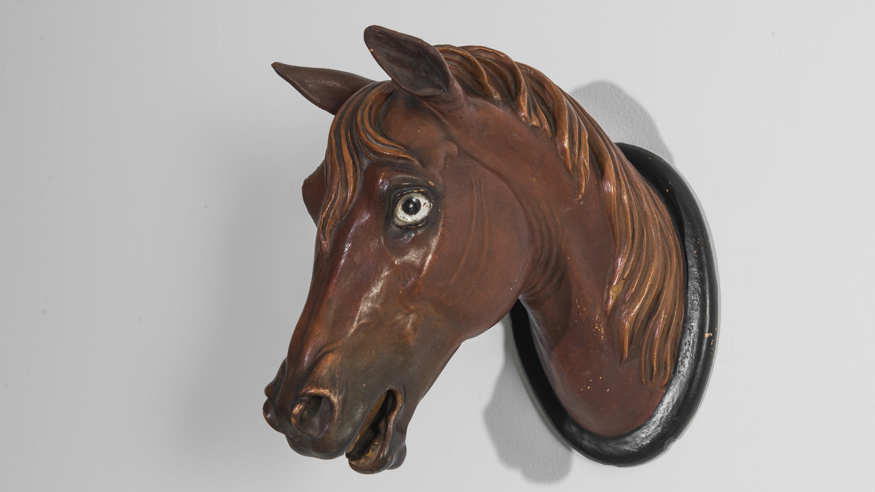 1900 UK Ceramic Horse Wall Mount In Good Condition In High Point, NC