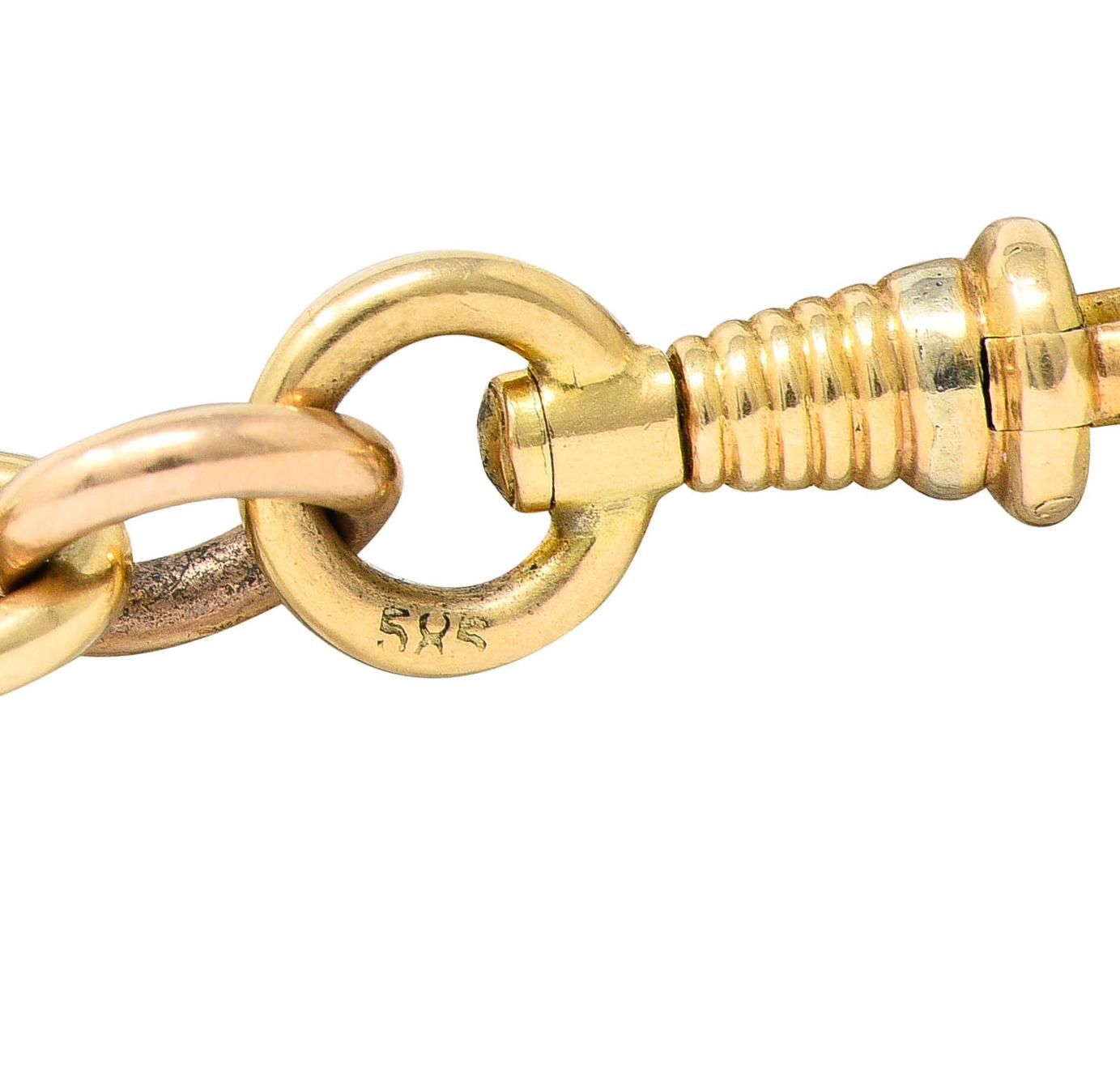 1900 Victorian 14 Karat Gold Linked Watch Chain Bracelet 3