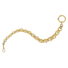 1900 Victorian 14 Karat Gold Linked Watch Chain Bracelet