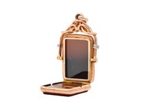 1900 Victorian Carnelian Sard Platinum 14 Karat Rose Gold Intaglio Locket