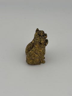 1900 viennese bronze 2 pug dogs gold-plated