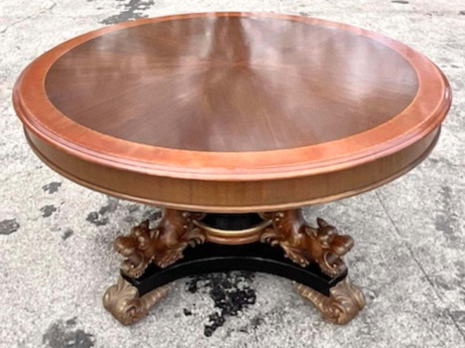 1900 Vintage Empire J. K. Rishel Carved Lion Dining Table In Good Condition In West Palm Beach, FL