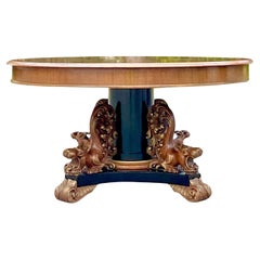 1900 Vintage Empire J. K. Rishel Carved Lion Dining Table
