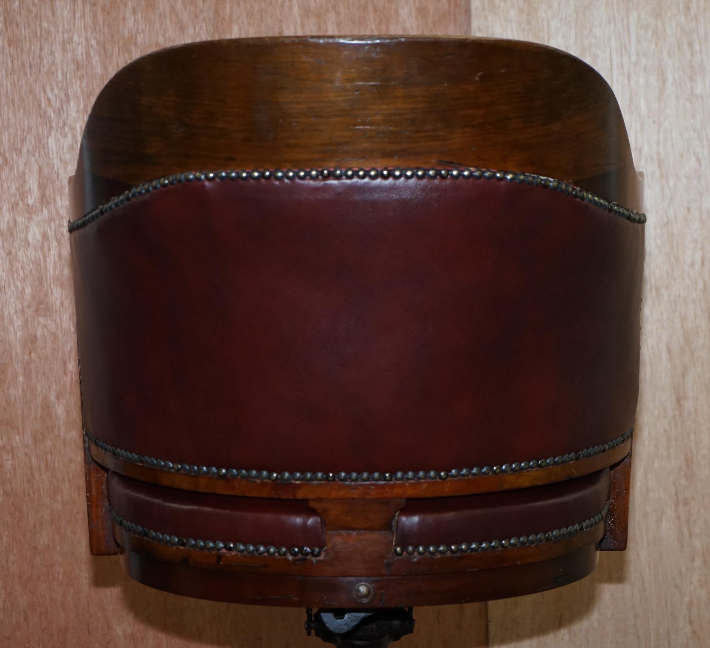 1900 Wylie & Lochhead by Appointment to the King Oxblood Leather Captains Chair 10