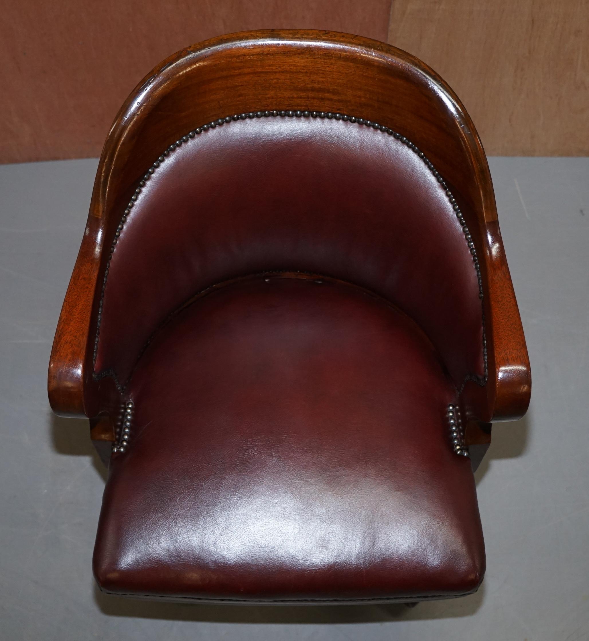 Scottish 1900 Wylie & Lochhead by Appointment to the King Oxblood Leather Captains Chair