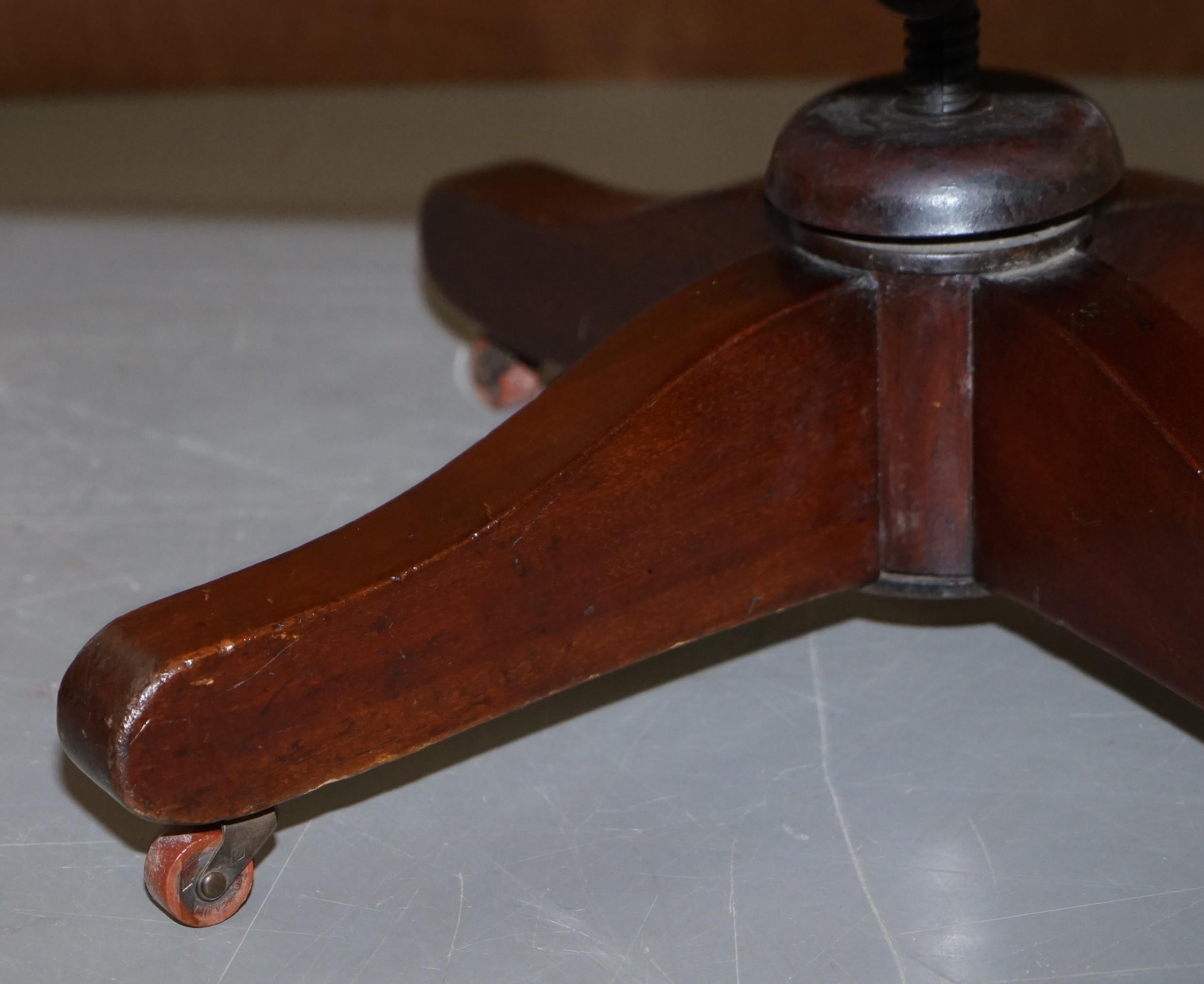 1900 Wylie & Lochhead by Appointment to the King Oxblood Leather Captains Chair 3