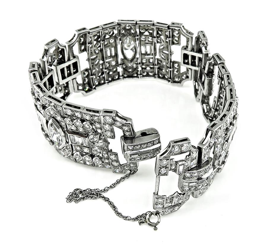 19.00ct Diamond Platinum Bracelet In Good Condition For Sale In New York, NY