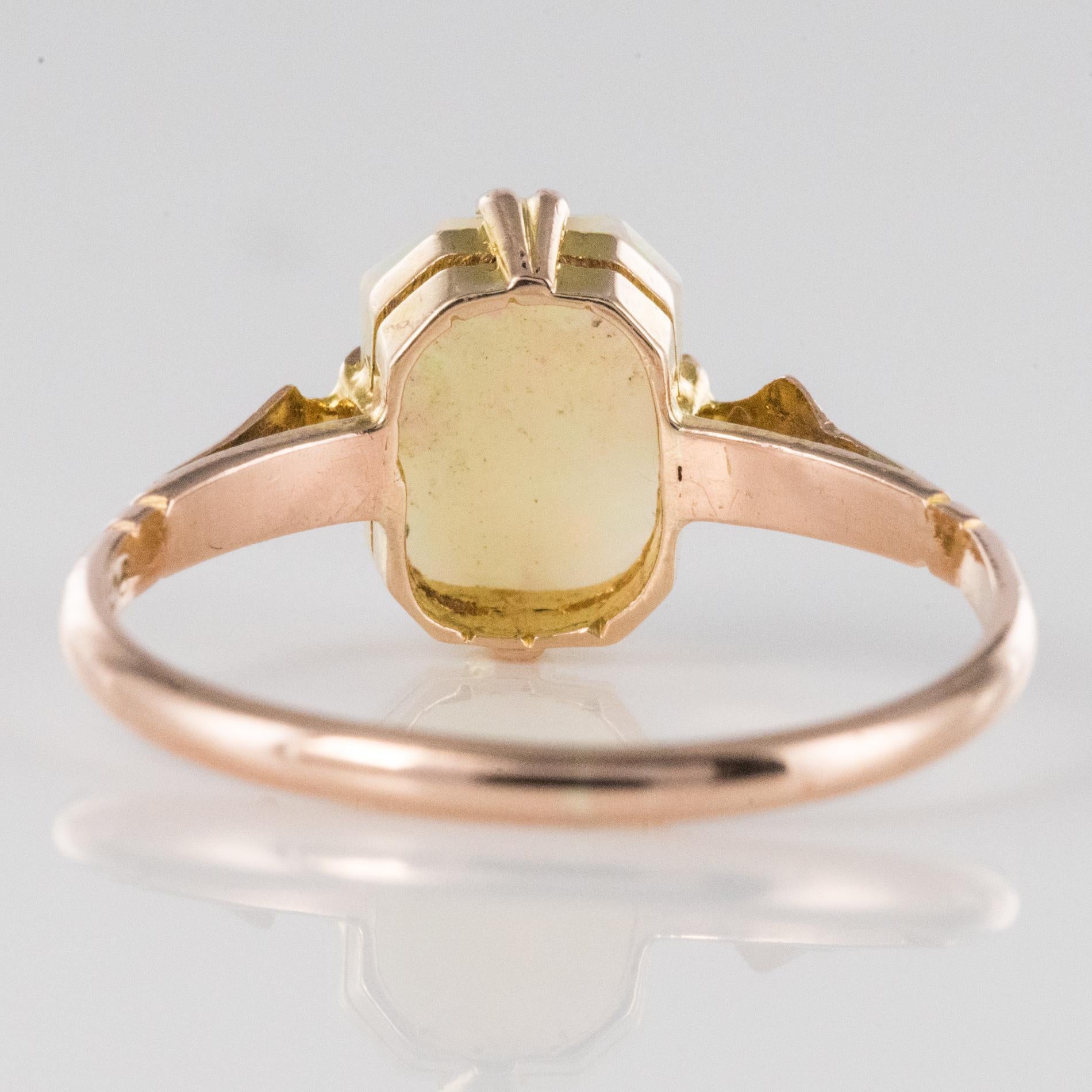 1900s 0.75 Carat Solitaire Australian Opal Rose Gold Ring 10