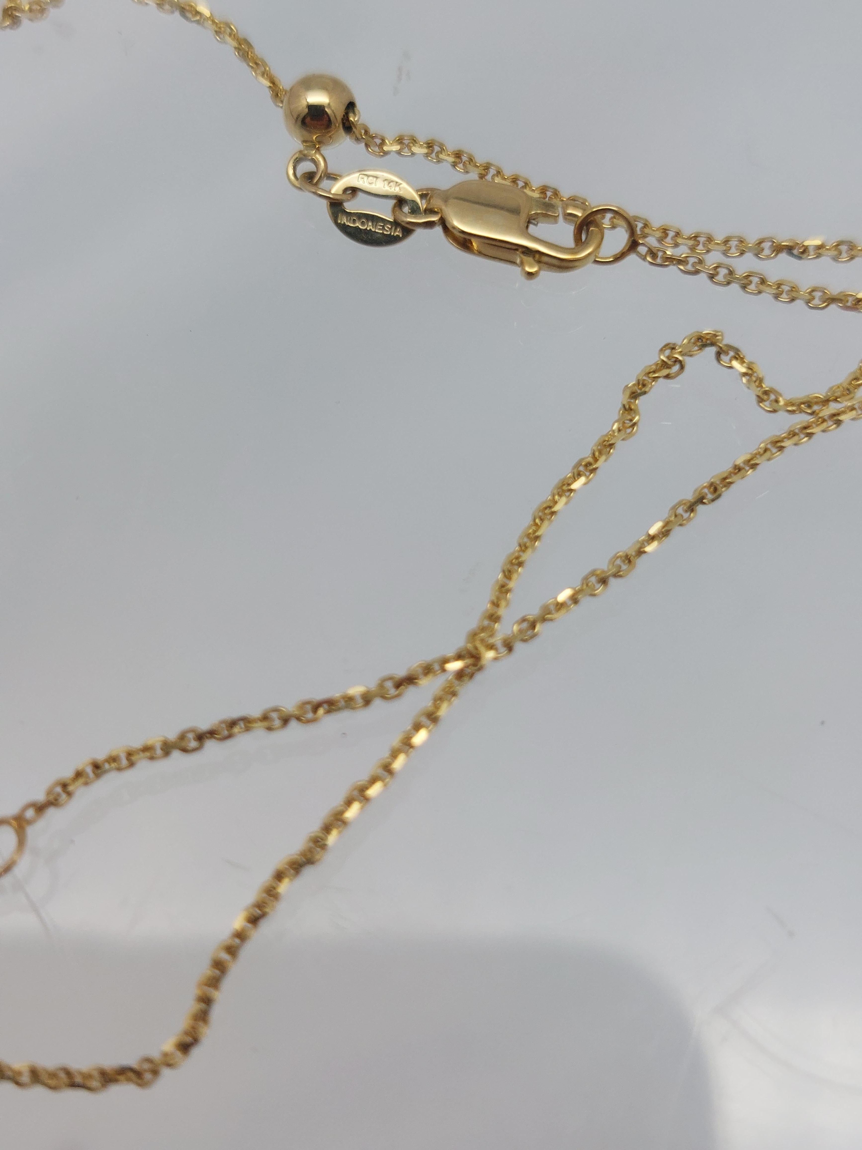 1900's 14 Karat Gelbgold graviert Saphir Bar Halskette für Damen oder Herren im Angebot