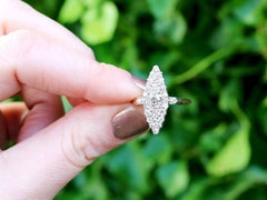 1900s 1.57 Carat Diamond Yellow Gold Marquise Cocktail Engagement Ring