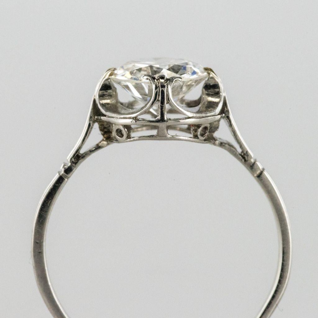 1900s 18 Carat White Gold 1.20 Carat Brilliant Cut Diamond Solitaire Ring 6