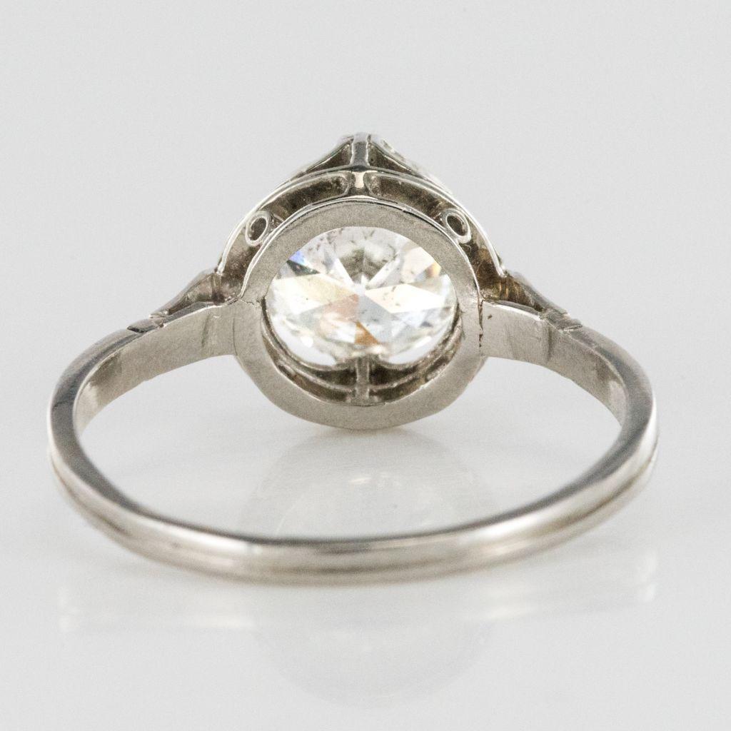 1900s 18 Carat White Gold 1.20 Carat Brilliant Cut Diamond Solitaire Ring 12