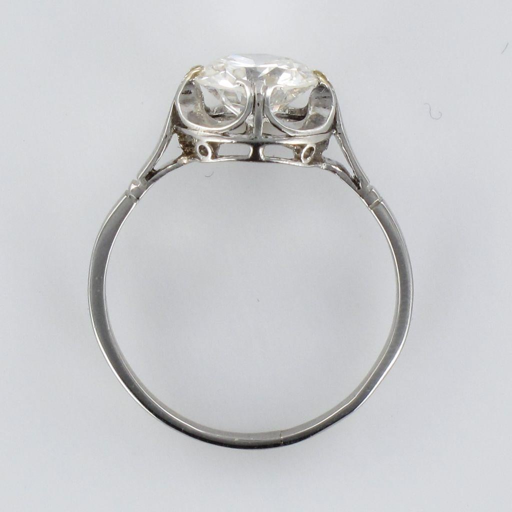 1900s 18 Carat White Gold 1.20 Carat Brilliant Cut Diamond Solitaire Ring 14