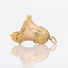 1900s 18 Karat Rose Gold Bell Charm Pendant