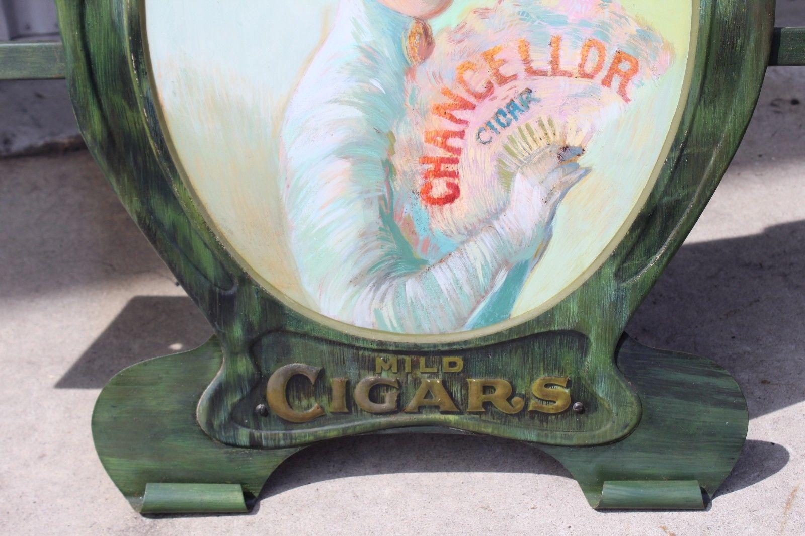 1900s-1920s Chancellor Cigars Tin Display Store Advertising For Sale 3