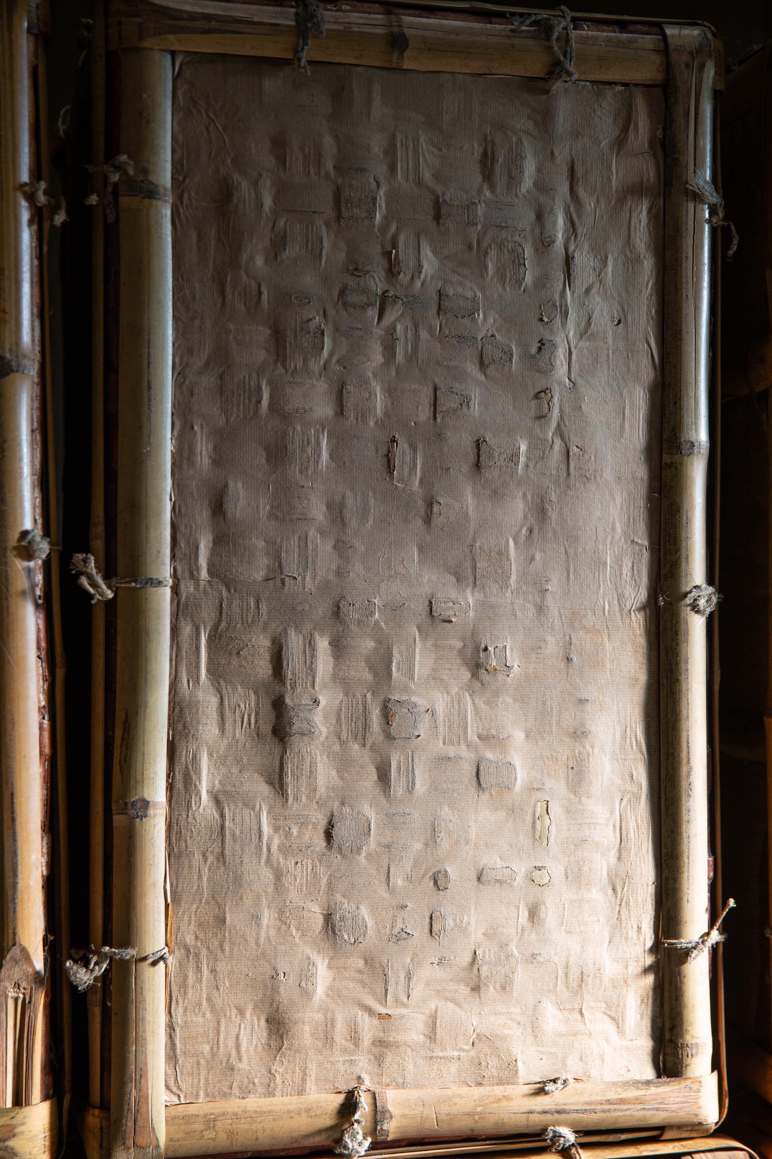 1910s-1930s Japanese antique Tsuzura, Washi paper coated bamboo Kimono chest For Sale 3