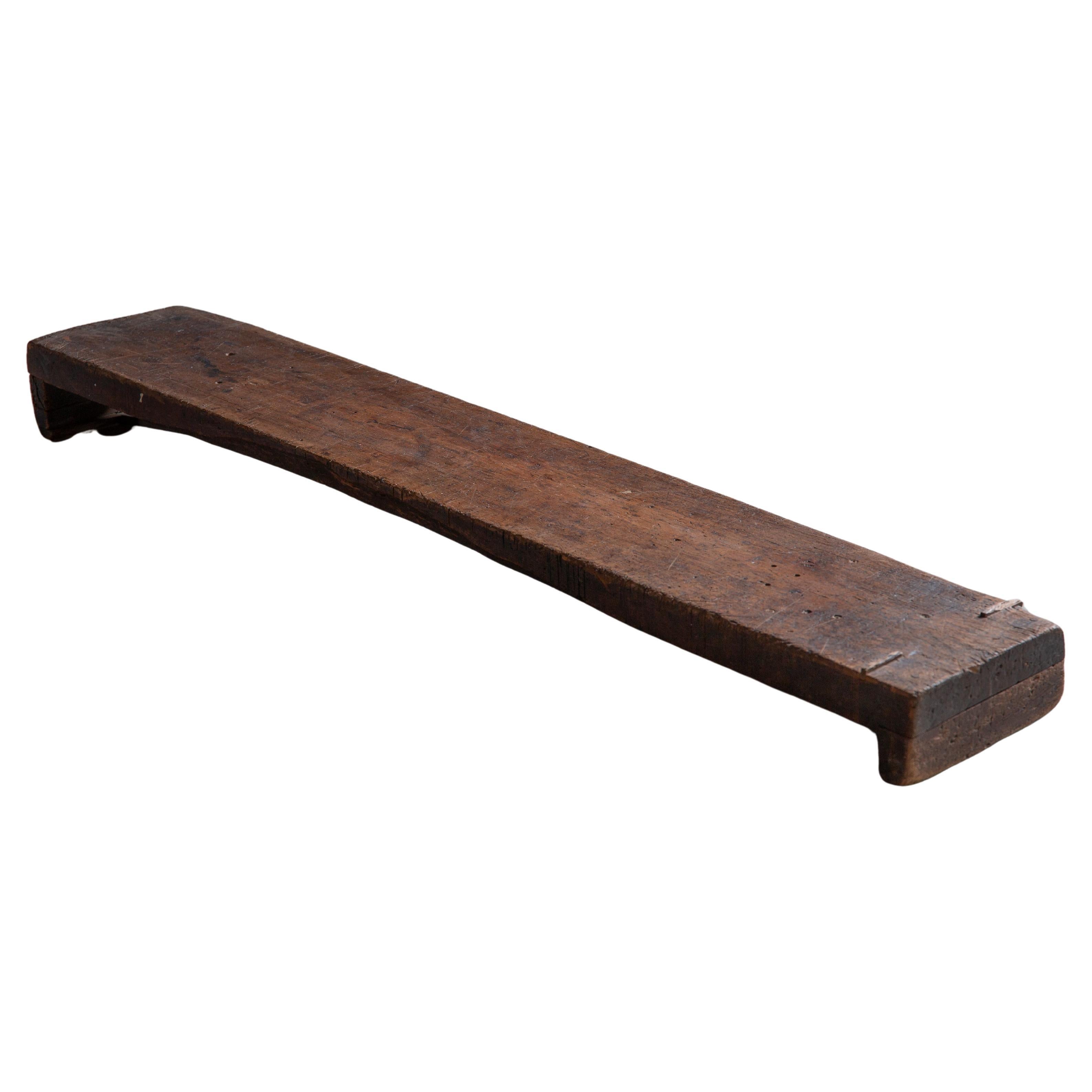 Japanese Antique Keyaki Low Display Stand, Sculptural Wabi-Sabi, c.1900–1920