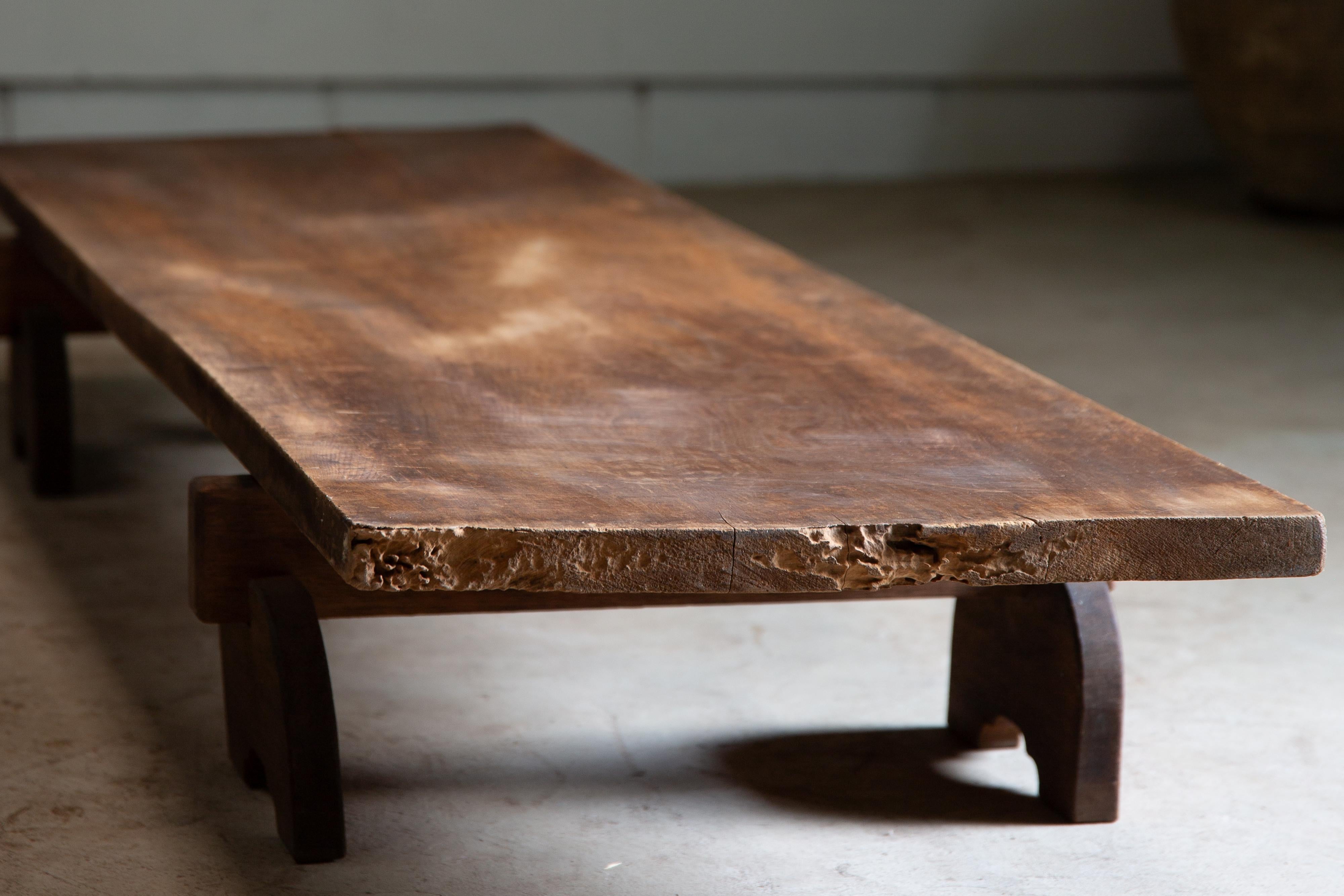 1900s - 20s Japanese antique wabi sabi long low table, primitive coffee table For Sale 6