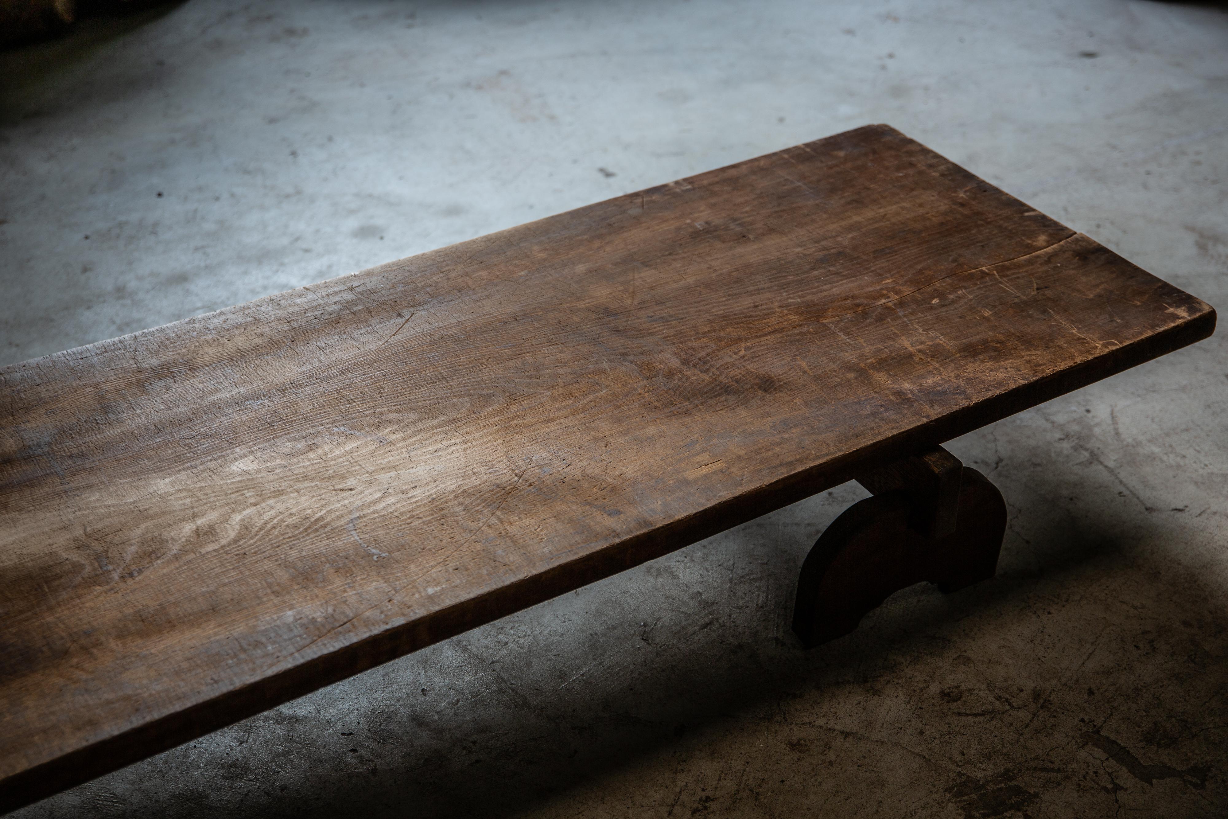 1900s - 20s Japanese antique wabi sabi long low table, primitive coffee table For Sale 8