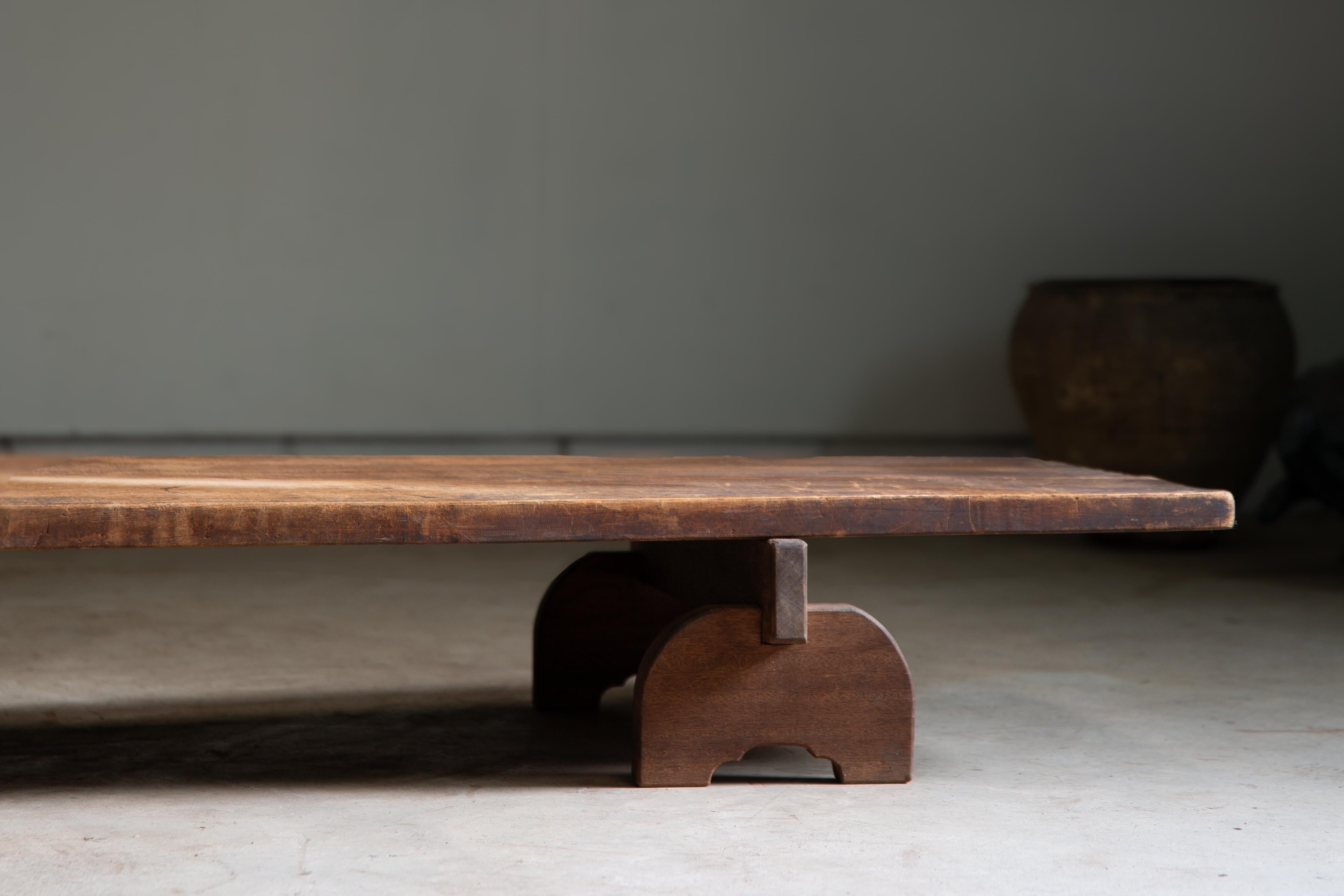 1900s - 20s Japanese antique wabi sabi long low table, primitive coffee table For Sale 11