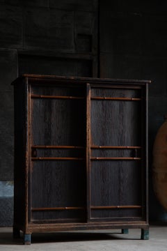 1900s-20s Meij-Taisho Japanese Wabi-Sabi Cabinet Yakusugi cedar, bamboo & copper