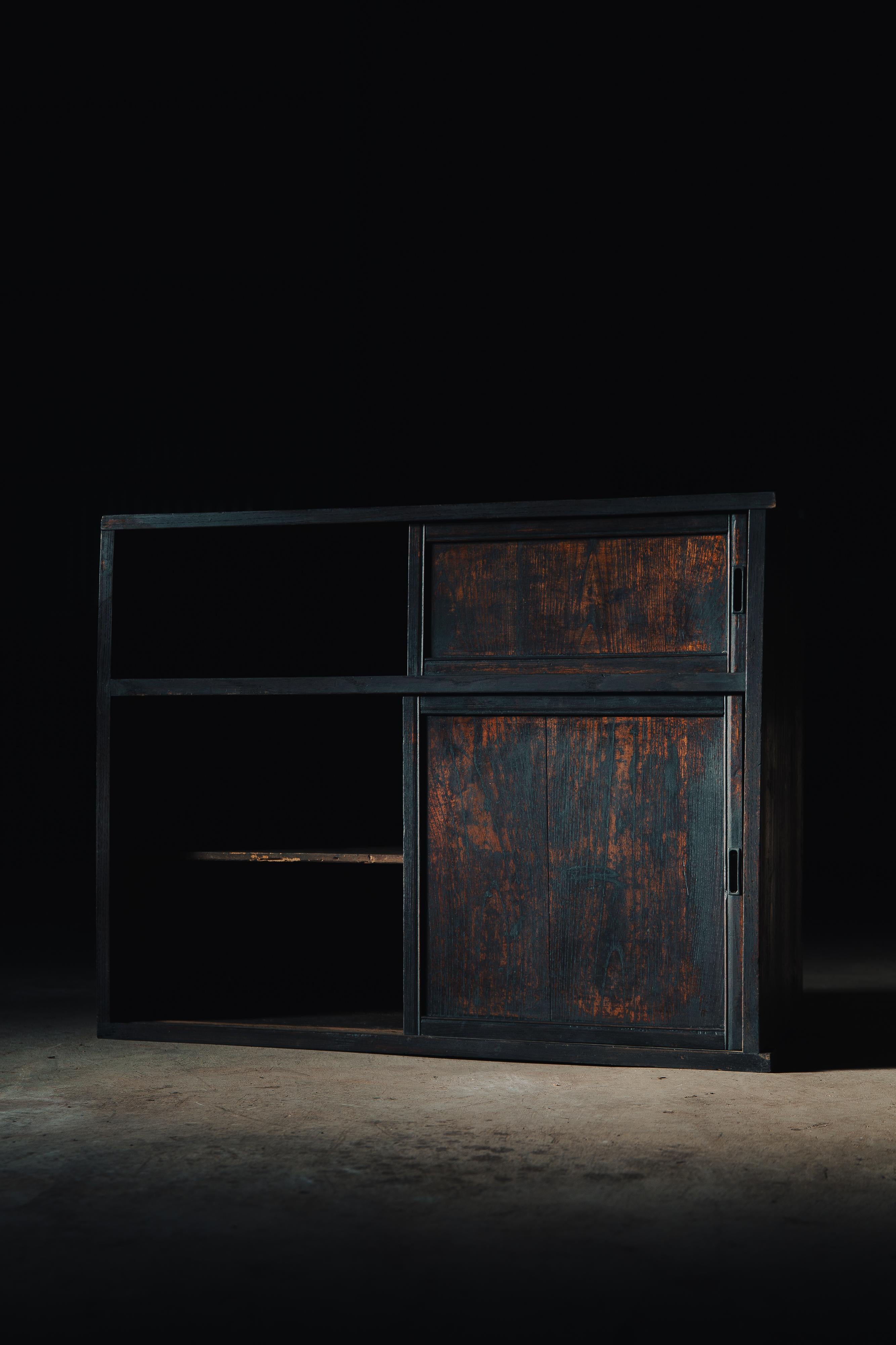 1900s-30s japonés antiguo mediados de Mizuya tansu cocina pecho. wabi sab 1