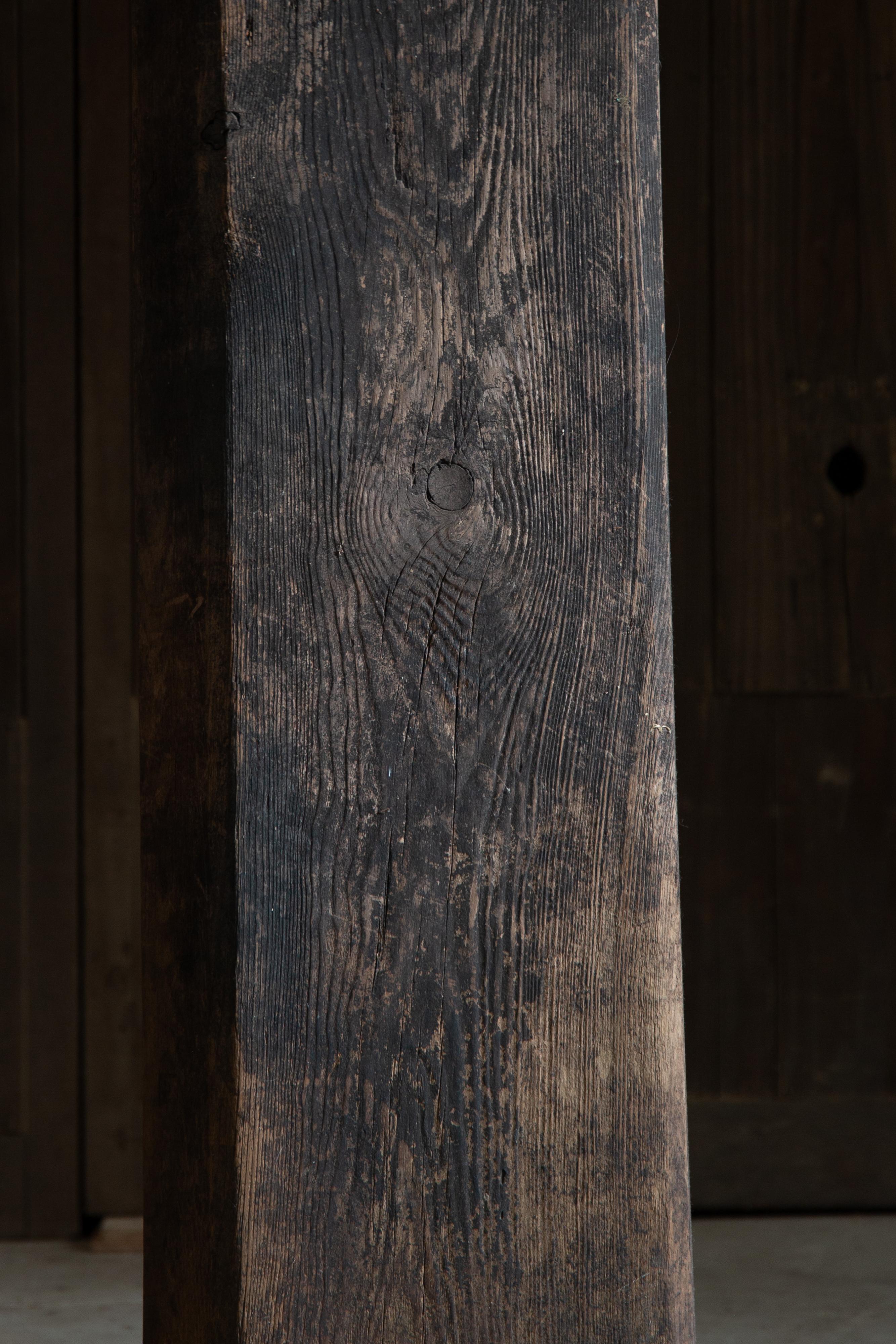 Grande abbeveratoio giapponese antico in legno duro del 1900-30, arredamento Wabi sabi mingei in vendita 8