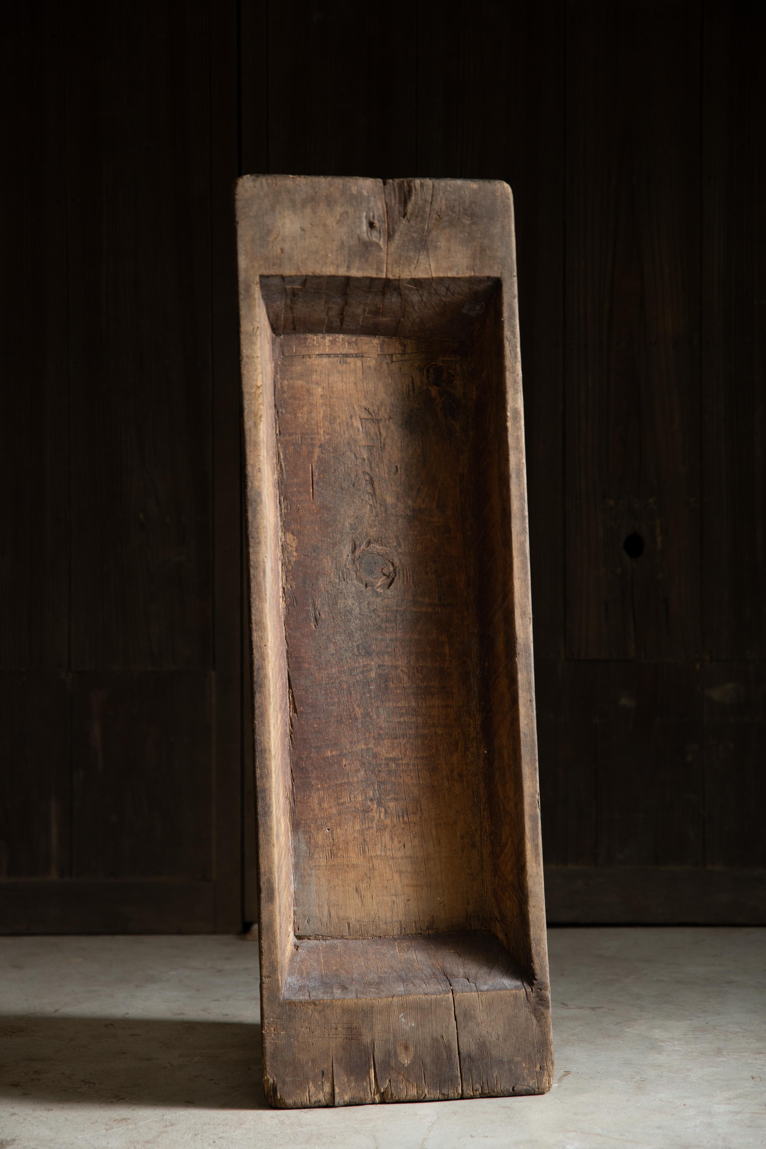 Grande abbeveratoio giapponese antico in legno duro del 1900-30, arredamento Wabi sabi mingei in vendita 9